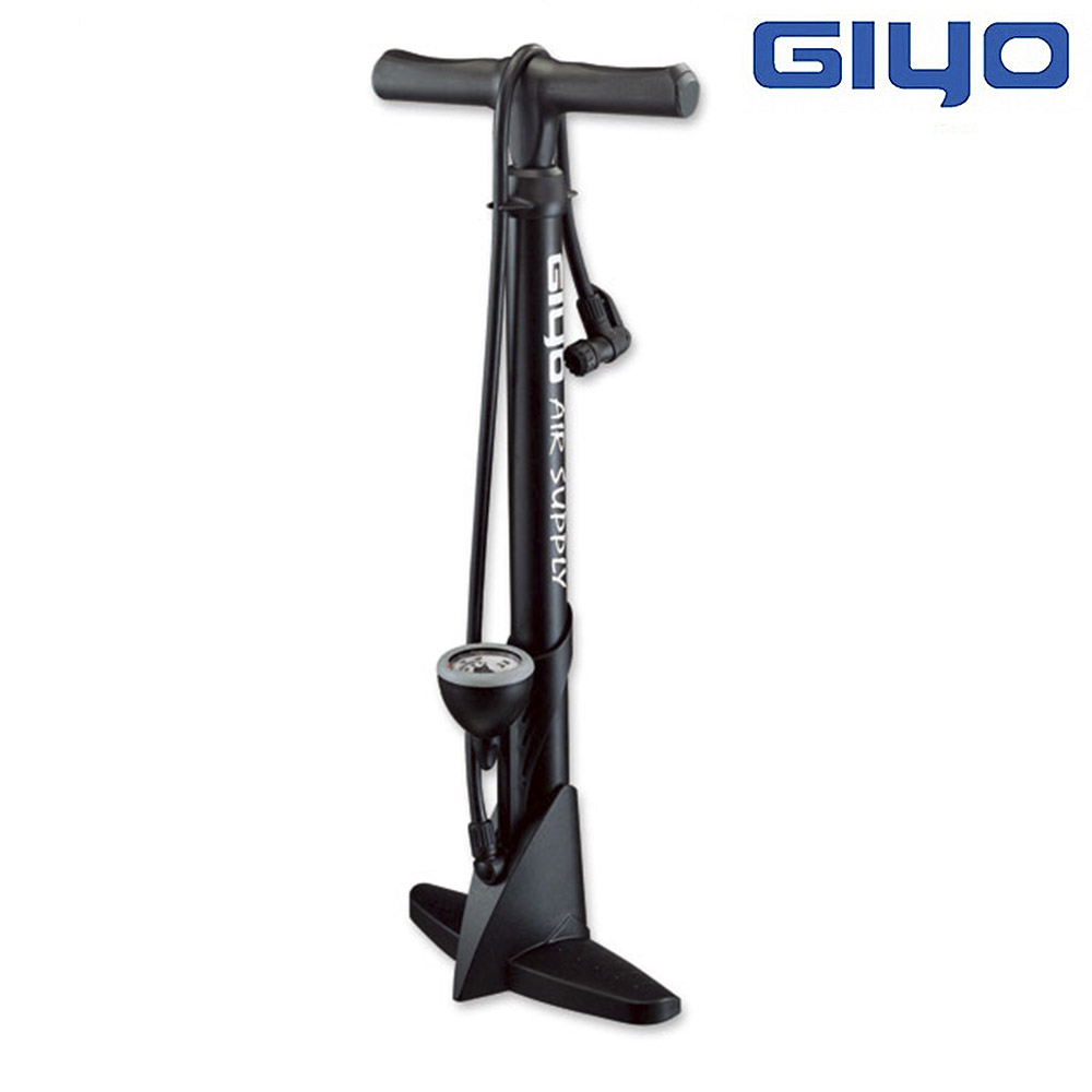 BOMBA PIE "GIYO" DE PLASTICO EN NEGRO CON MANOMETRO