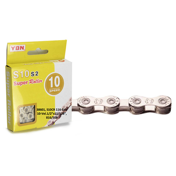CADENA 10 VEL "YABAN" 1/2"X11/128,PLATA