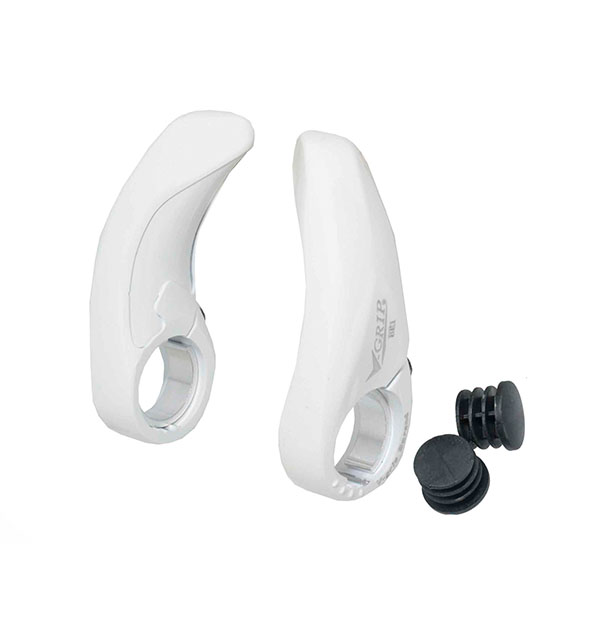 LENKERPROTHESE "V-GRIP“ WEISSES ALUMINIUM L:92MM