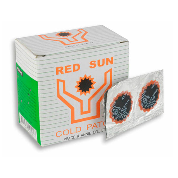 CAJA PARCHES "RED SUN" DE 25MM (100 PIEZAS)