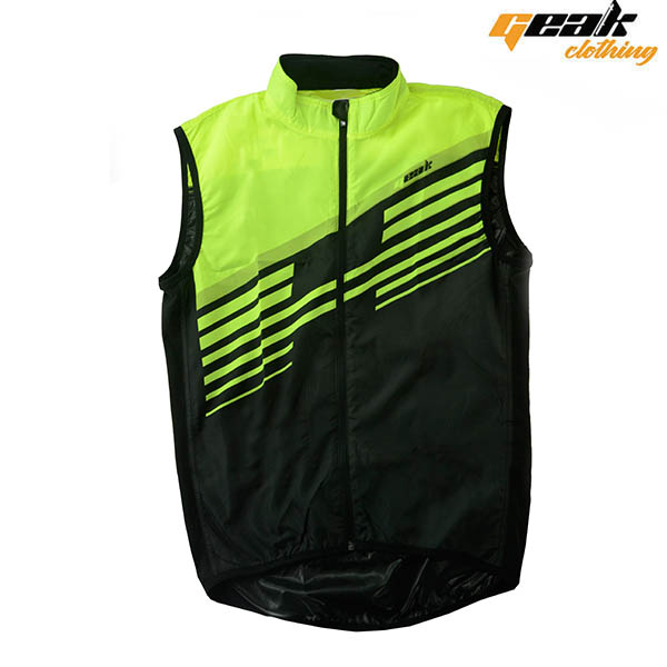CORTAVIENTOS "GEAK" SIN MANGAS NEGRO/AMARILLO 