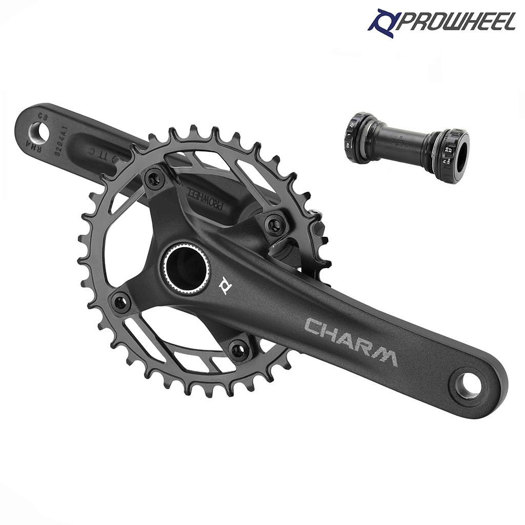JGO.BIELAS ALUMINIO+EJE 175MM 10VEL 32D "PROWHEEL"