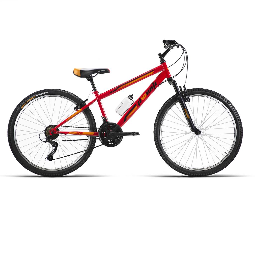 BICI 26" MTB HOMBRE ACERO "MICROSIFT" C/SUSP ROJO/NARAN. 21VEL T-15