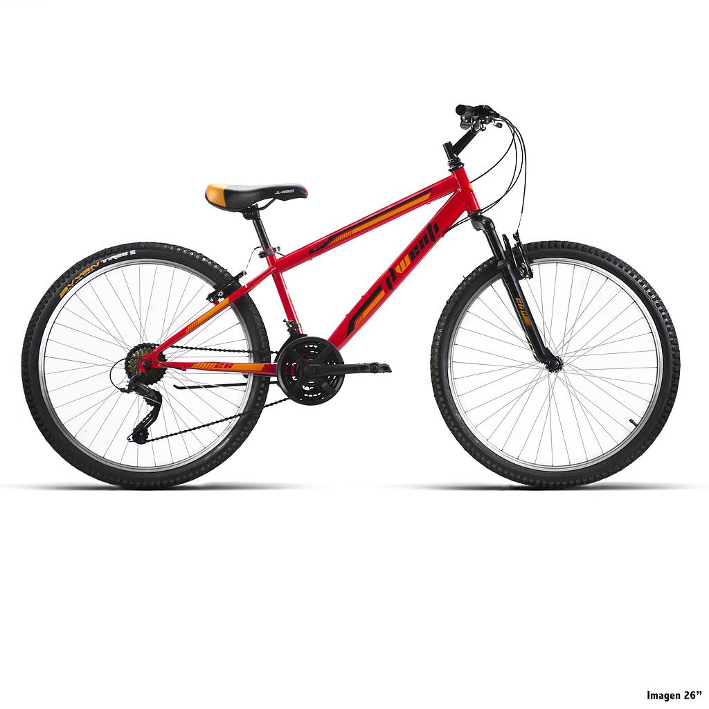 BICI 24" NIÑO ACERO C/SUSP ROJO 1x7 SHIMANO