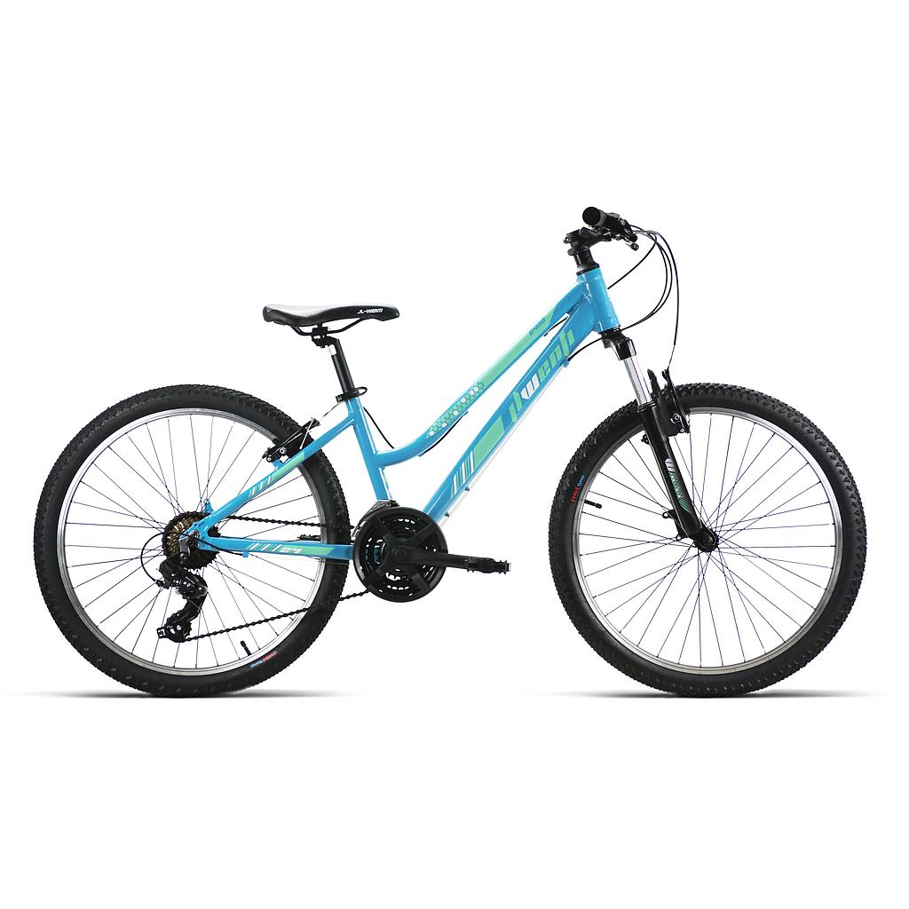 BICI 24" NIÑA ALUM SHIMANO SUSP D/MANDO 21V CELESTE T13 2025