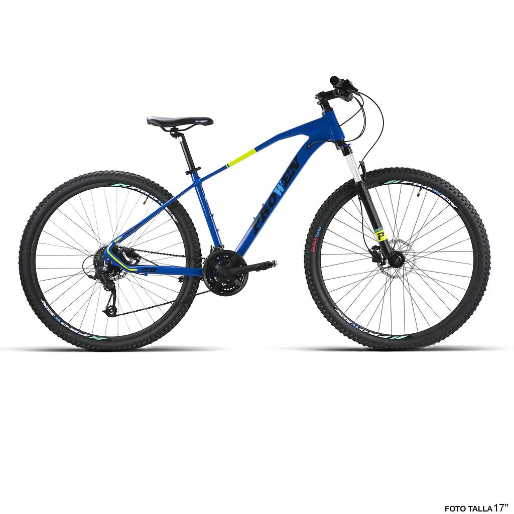 BICI 29" ALUM AZUL F/D HIDRA. "PROWEN" PRO100 24VEL T-17