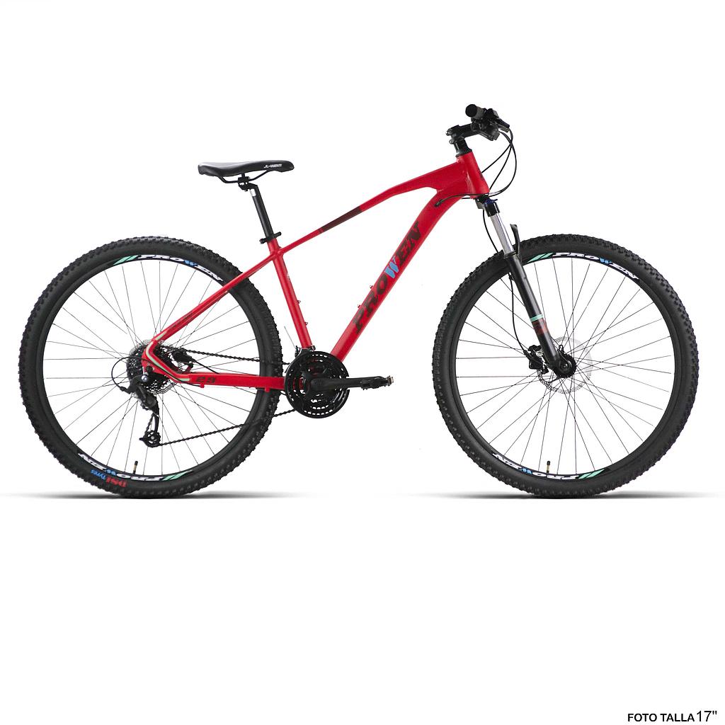 BICI 29" ALUM ROJO F/D HIDRA. "PROWEN" PRO100 24VEL T-17