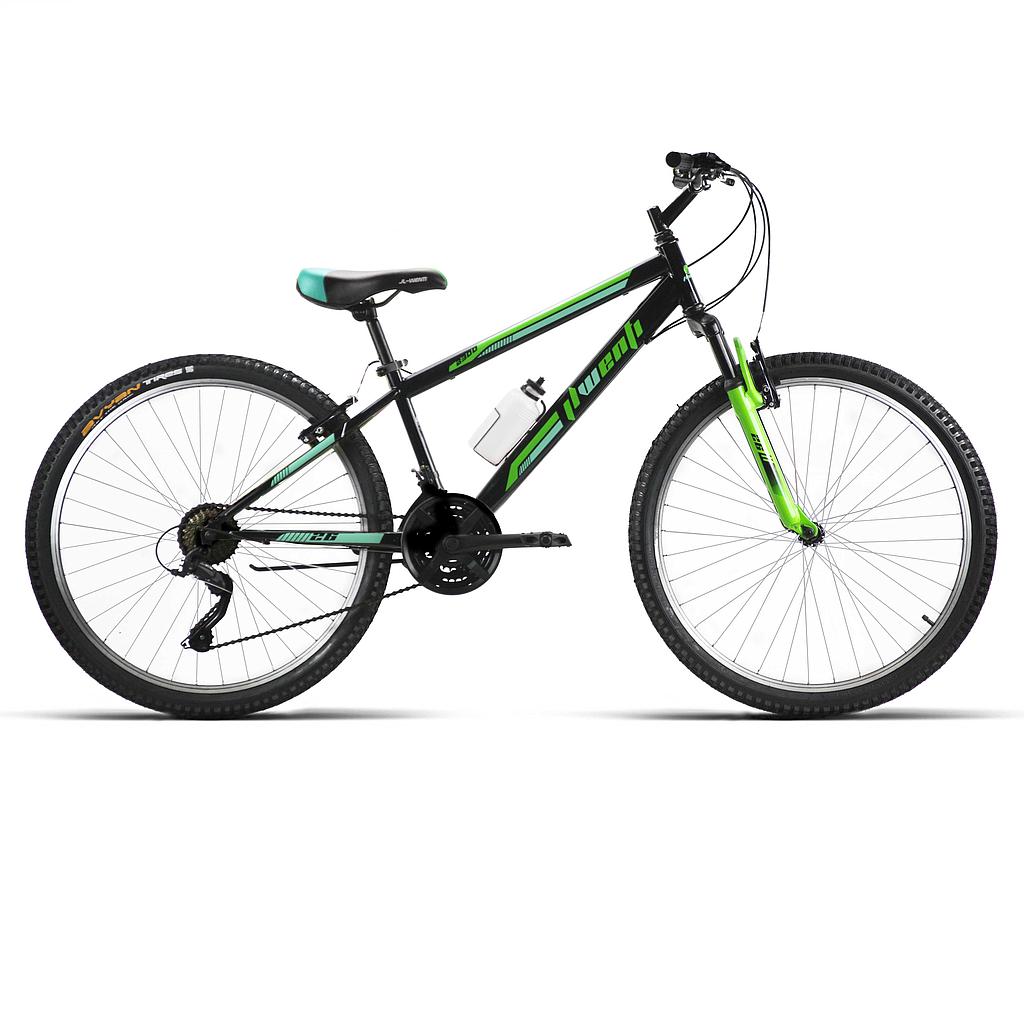 BICI 26" MTB HOMBRE ACERO "MICROSIFT" C/SUSP NEGRO/VERDE. 21VEL T-18