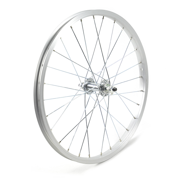 RUEDA DELANTERA 20" PLATA, 28 H