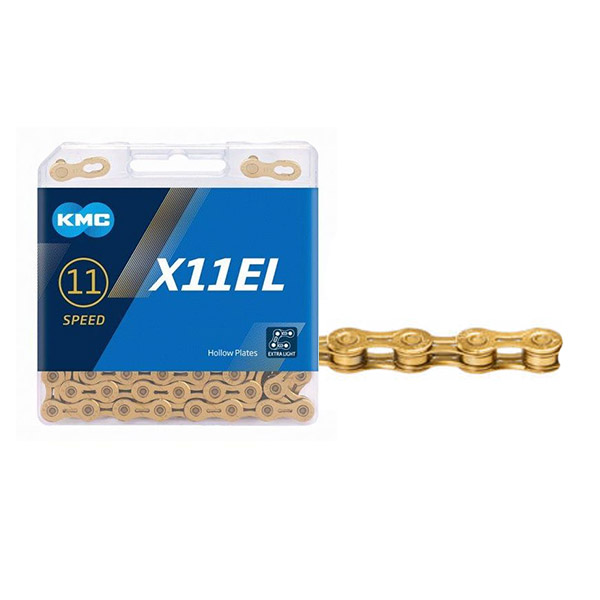 CADENA 11 VELOCIDADES, KMC X11EL 1/2"1/128" 118L GOLD