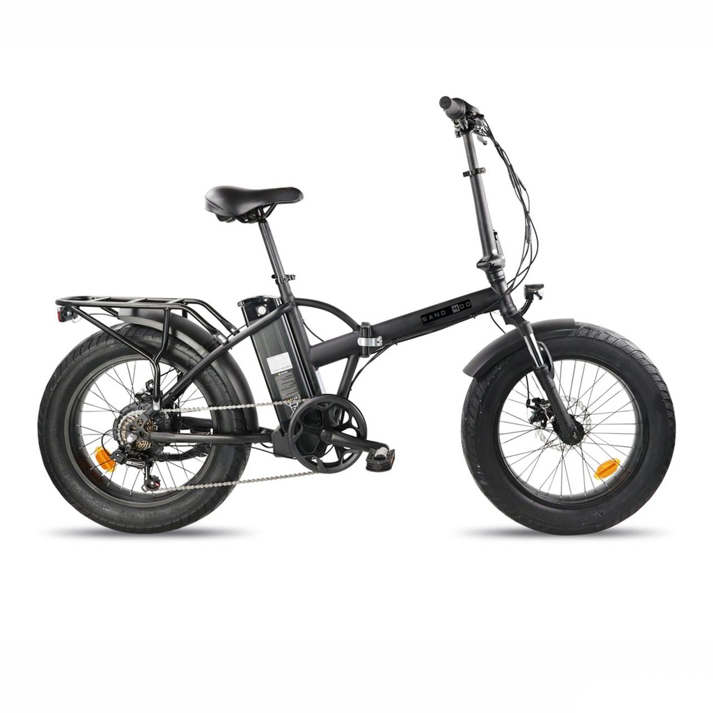 E-BIKE PLEGABLE ACERO 20x4.00 7VEL "SANO400" NEGRA
