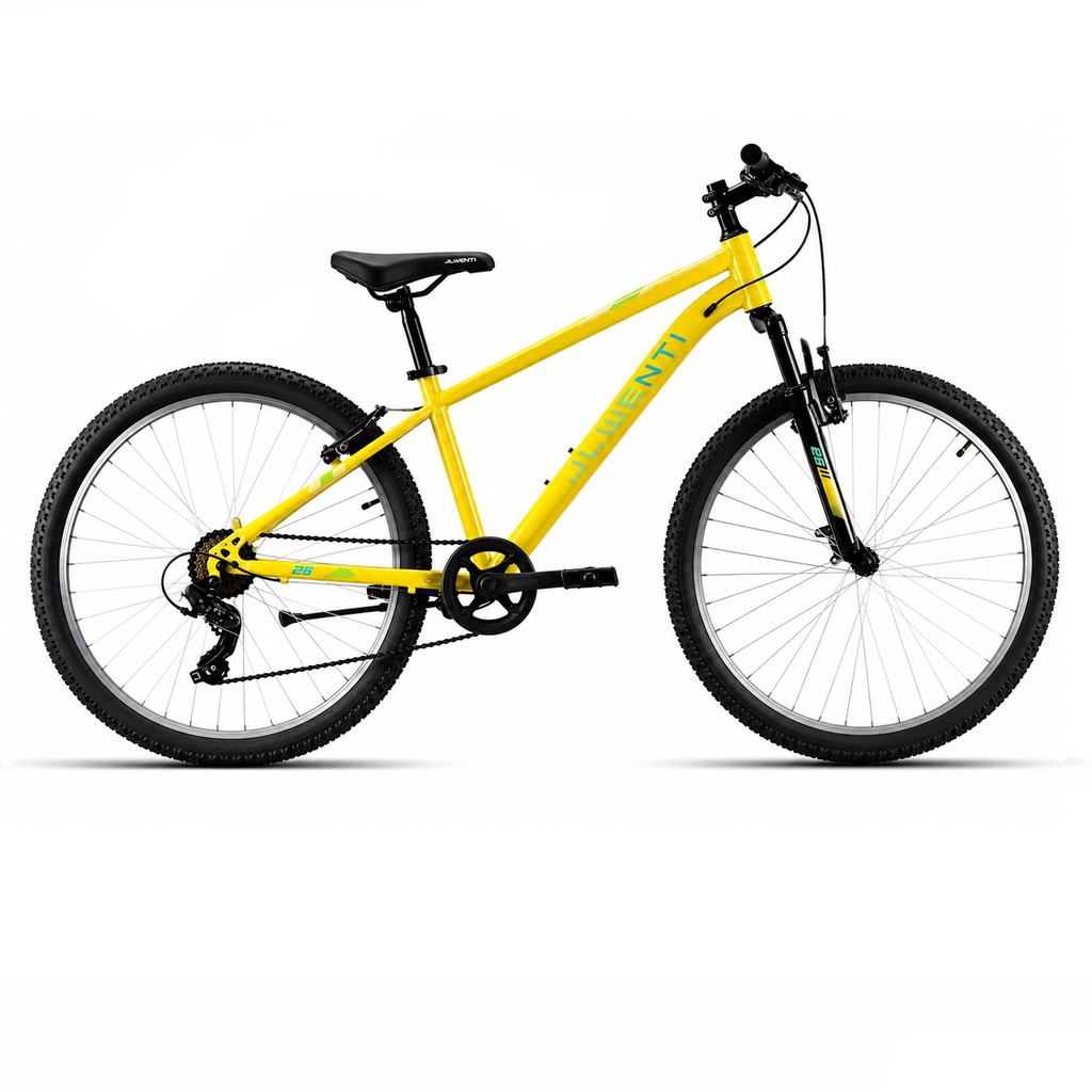 BICI 26" HOMBRE ACERO C/SUSP "SHIMANO" 1x7 AMARILLO T-14
