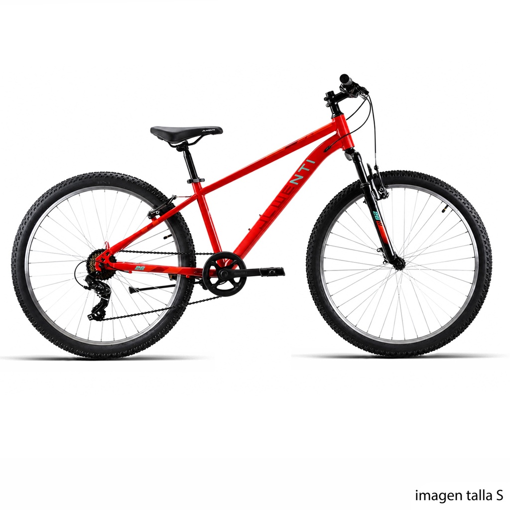 BICI 26" HOMBRE ACERO C/SUSP "SHIMANO" 1x7 ROJO T-17