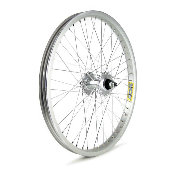 RUEDA 20" BMX DELANTERA FREE 48 RADIOS BUJE ALUMINIO EN PLATA
