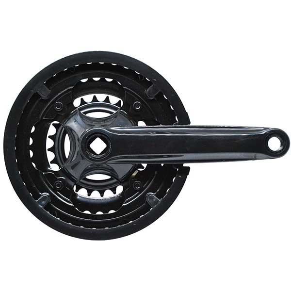 JGO.BIELAS 170MM 24/34/42D ACERO PLASTIFICADO NEGRO BRILLO