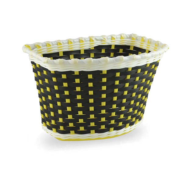 CESTA BICI 16" PLASTICO AMARILLO/NEGRO 240x150mm