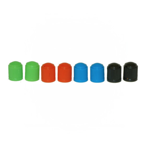 TAPONES VALVULA PLASTICO DE COLORES (8 PIEZAS)