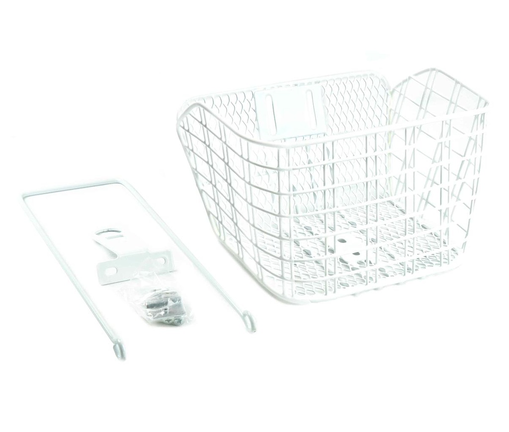 CESTA 16" BLANCA ACERO CON VARILLAS 330x230mm