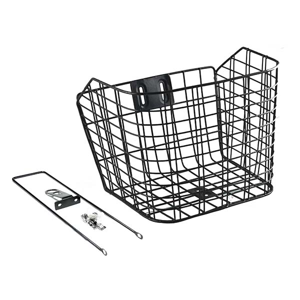 CESTA 16" NEGRO CON VARILLA 300x220mm