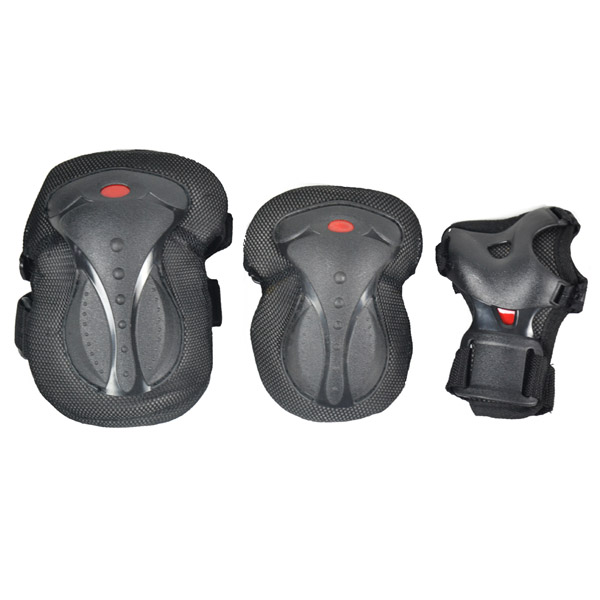 CONJUNTO RODILLERA-CODERA-MUÑEQUERA EN NEGRO INFANTIL