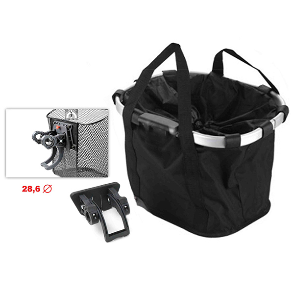 CESTA DE TELA CON CIERRE RAPIDO EN COLOR NEGRO