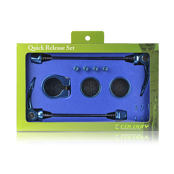 CONJUNTO CIERRES ALUMINIO AZUL QW10.Cierre tras.170- cierre del.136- cierre sillin 31,8- espaciadores 28,6 (5mm). 