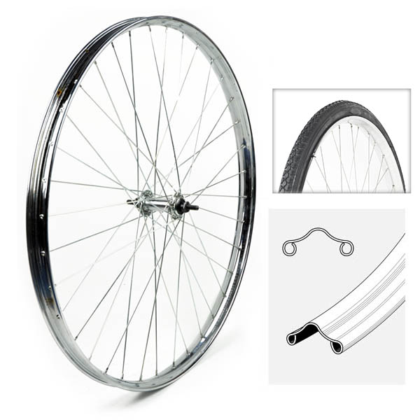 RUEDA DELANTERA 26" X1-1/2 FRENO VARILLA CUBIERTA ESPECIAL INCLUIDA