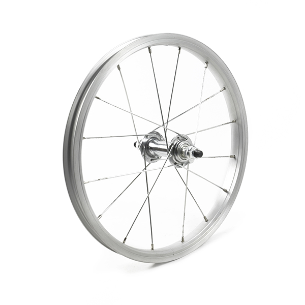 RUEDA DELTANTERA 16" PLATA, 16 H, BUJE NEGRO