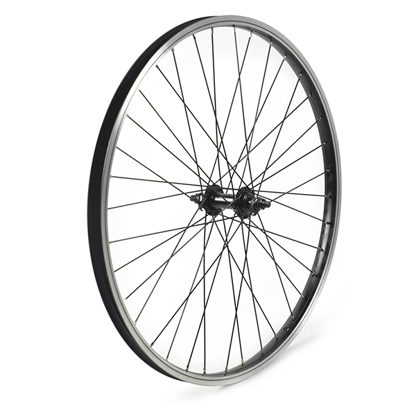 RUEDA DELANTERA 24" NEGRA, CON TUERCA, 36 H