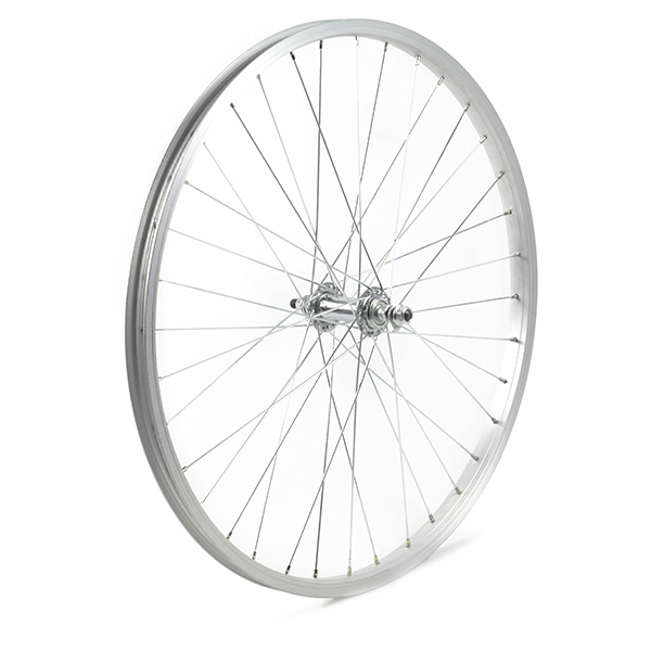 RUEDA DELANTERA 26" PLATA, CON TUERCA, 36H