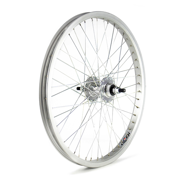 RUEDA TRASERA 20" BMX PLATA, 48H QW