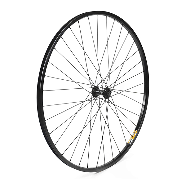 RUEDA DELANTERA 700x28-38" NEGRA C/CIERRE 36 H, BUJE ALUM