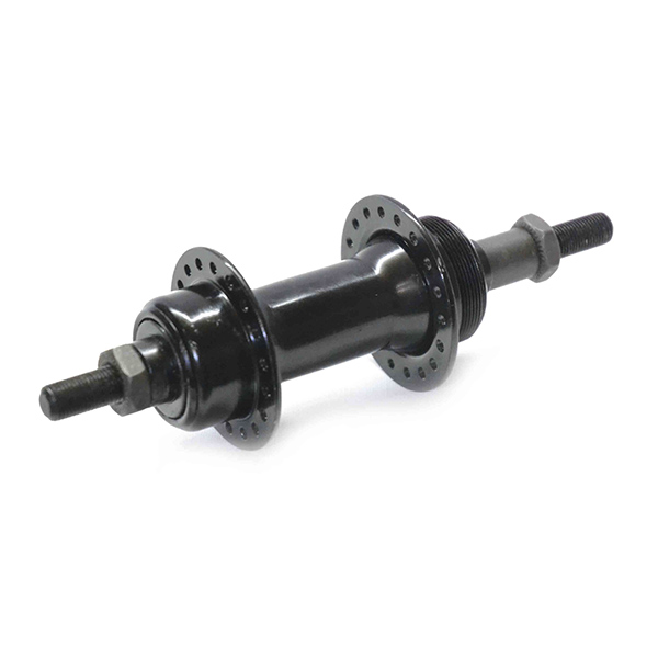 BUJE TRASERO ACERO NEGRO 36 RADIOS CON TUERCA ( EJE DE 185MM)