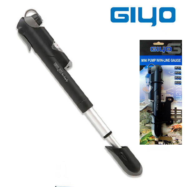 MINI INFLADOR "GIYO" TELESCOPICA CON MANOMETRO GP61S