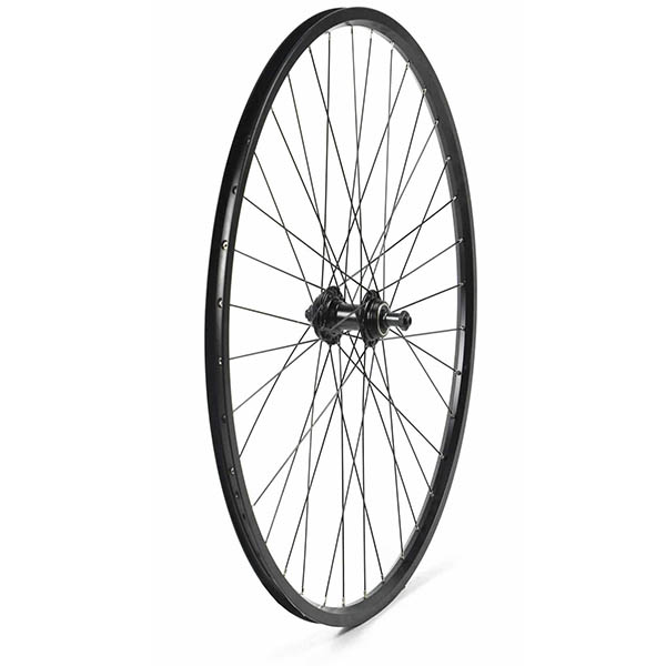 RUEDA TRASERA 27,5 CON PERFIL 25MM NEGRA, PIÑON ROSCA, 36H C/CIERRE F/DISCO