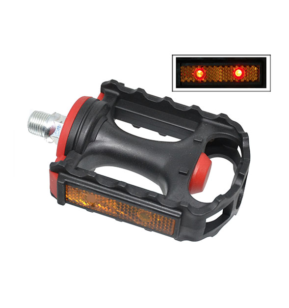 PEDALES PLASTICO MTB 26" CON FLASH ROSCA 9/16" QW