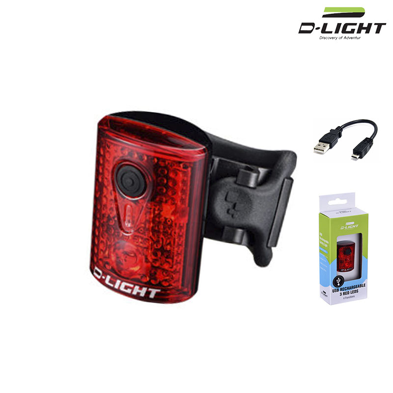 LUZ TRASERA RECARGABLE "D-LIGTH" 4FUN 3 LED 
