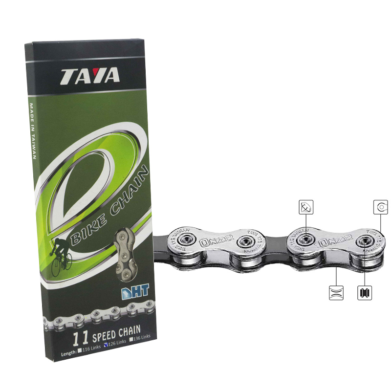 CADENA 11 VEL E-BIKE 1/2"X5/64"" 126L PLATA/NEGRO