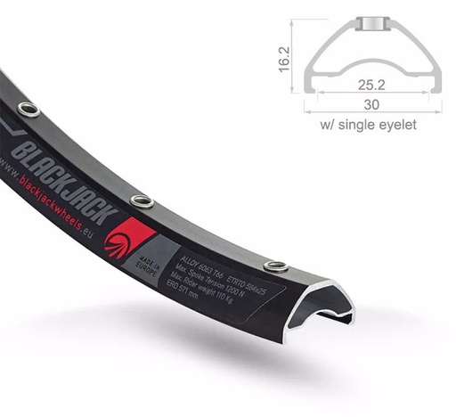 [RIM29K] LLANTA 29x2,10/2.35 ALUM NEGRA 32H BLACKJACK TUBELESS
