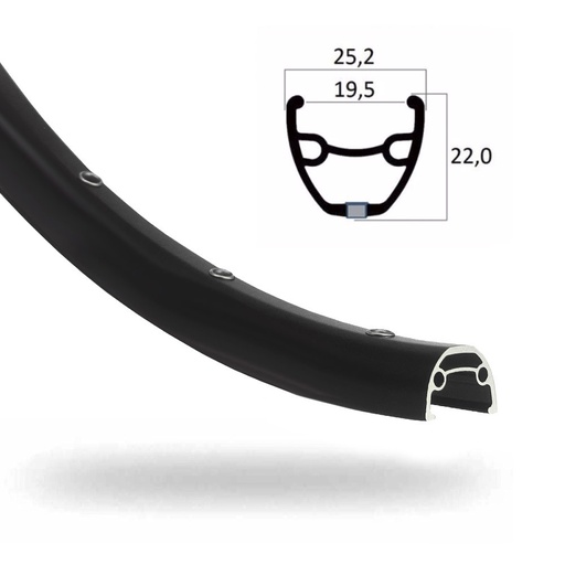 [RIM29L] LLANTA 29x2,10/2.35 ALUM NEGRA 36 RADIOS ANCHO 25,2MM