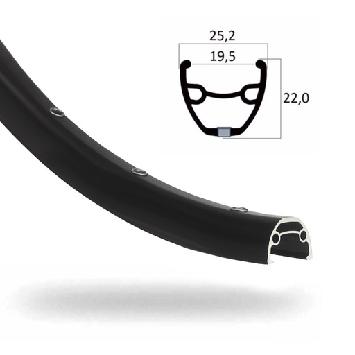 [RIM29L] LLANTA 29x2,10/2.35 ALUM NEGRA 36 RADIOS ANCHO 25,2MM