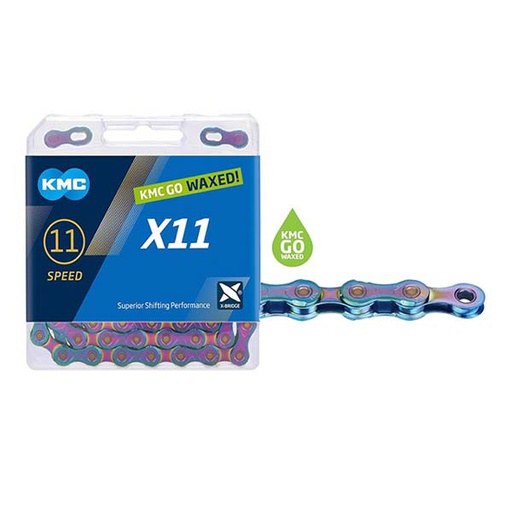 [99319] CADENA 11 VELOCIDADES, KMC X11 1/2"1/128" 118L AURORA