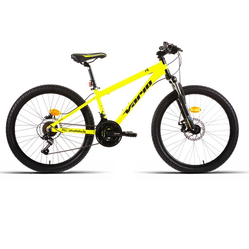 [34605] BICI 24" NIÑO ALUM SUSP F/D MEC. D/MANDO 21V AMARILLA VARIO
