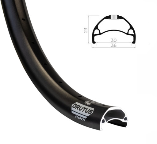 [RIM20M] LLANTA 20" (406X30) RODI "BRUTUS" ALUM NEGRA 36H CARGOBIKE