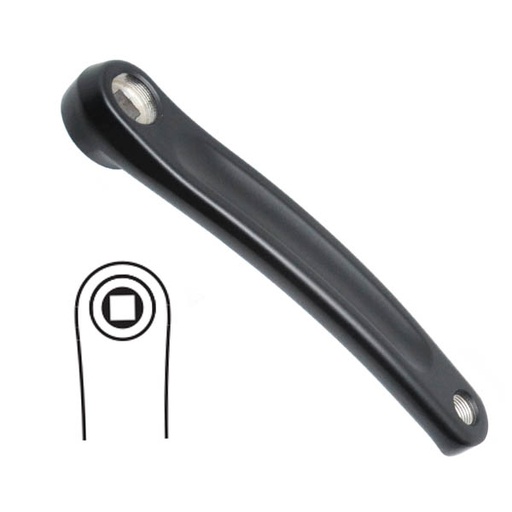 [38478] BIELA IZQUIERDA DE ALUMINIO (SQUARE) NEGRO DE 170MM