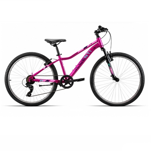 [37321] BICI 24" NIÑA ACERO C/SUSP ROSA 1x7 SHIMANO 2027