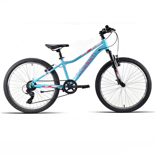 [37322] BICI 24" NIÑA ACERO C/SUSP CELESTE 1x7 SHIMANO 2027