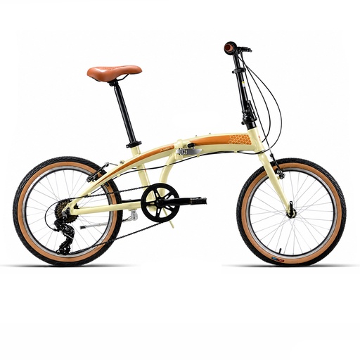 [37358] BICI PLEGABLE 20" ALUMINIO 6VEL SHIM. CREMA