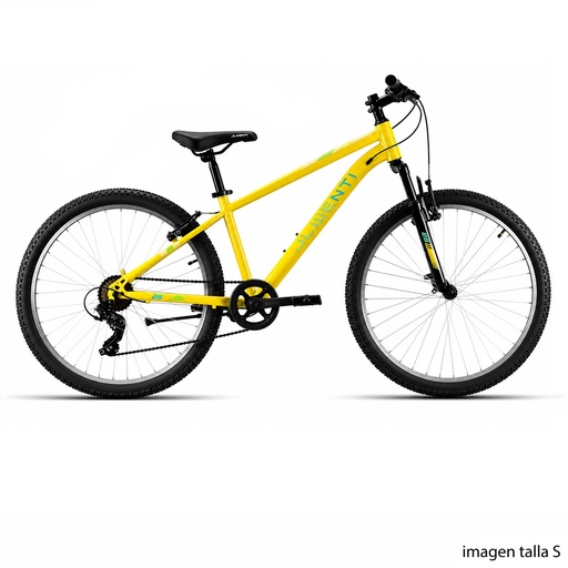 [37334M] BICI 26" HOMBRE ACERO C/SUSP "SHIMANO" 1x7 AMARILLO T-17