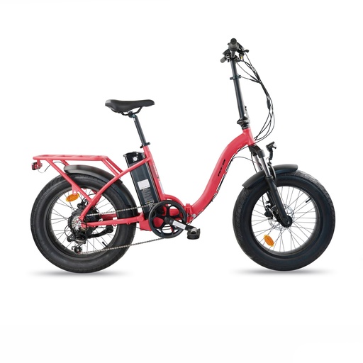 [EB813B] E-BIKE 20X4.00 PLEGABLE ROJA ALUMINIO 7V F/DISCO MEC. 250W / 13Ah